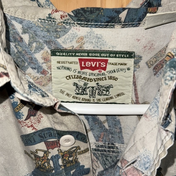 Vtg Levi's Men's Long Slv Forest Miner Working Button Down Shirt 80's - Picture 2 of 6